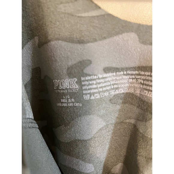 Women's PINK Victoria's Secret Camo Bralette Top Size L Green - Picture 4 of 4